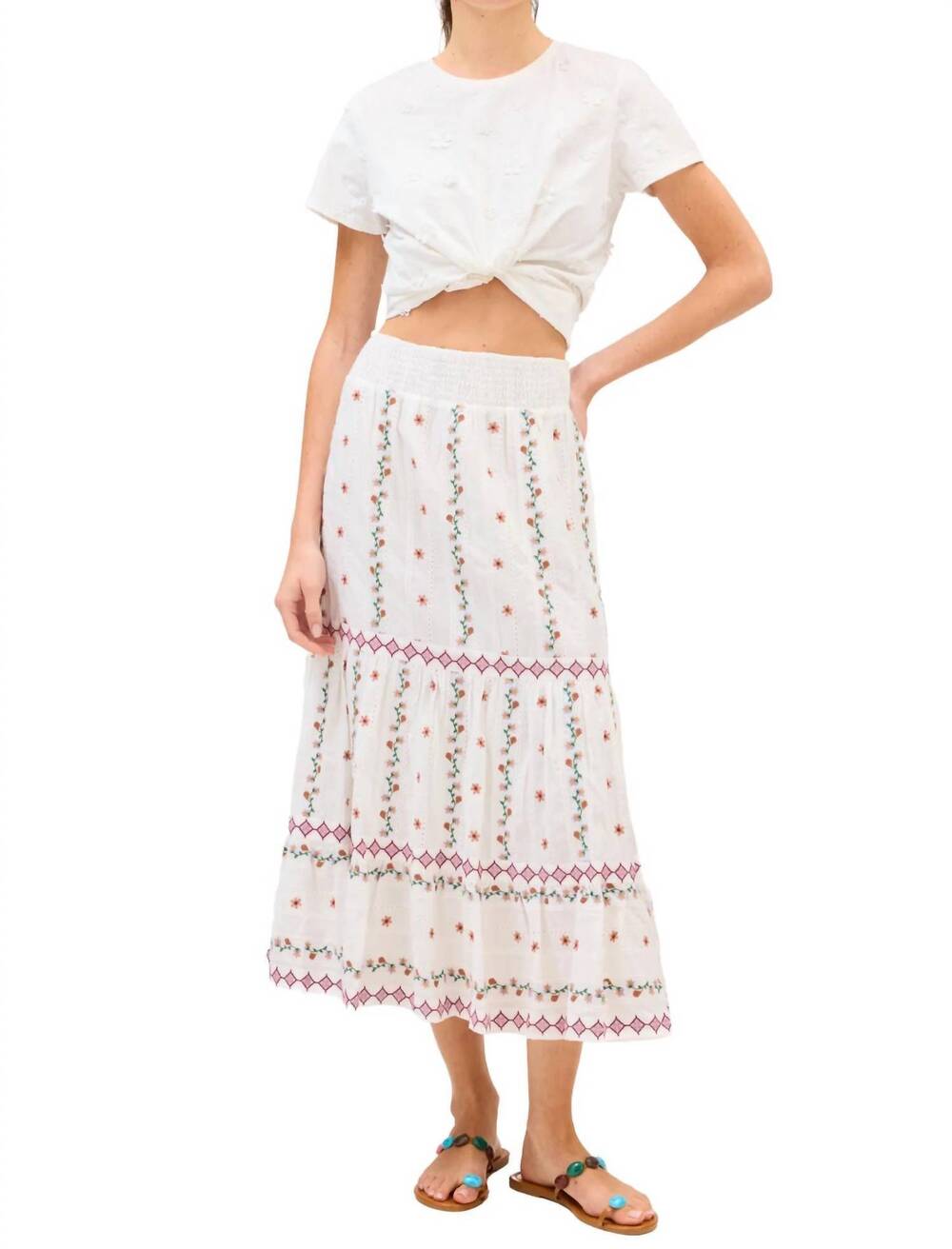 NEW ALLISON NEW YORK billie midi skirt in off-white